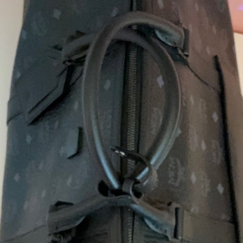 MCM Black Ottomar Weekender Duffel Bag Luxurious Travel Essential - Picture 6 of 12